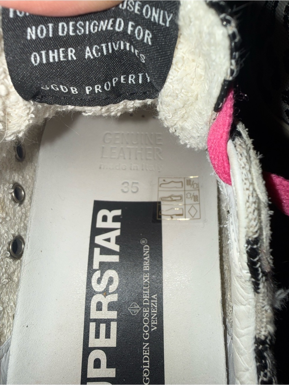 Golden Goose Leopard Sneakers with Pink Laces and Gold Heel - Picture 4 of 5